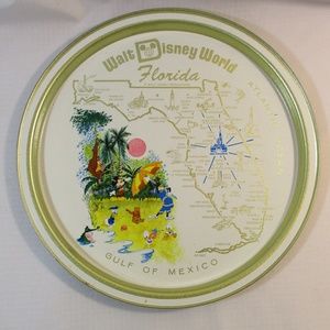 Vtg. Walt Disney World Florida White Tray